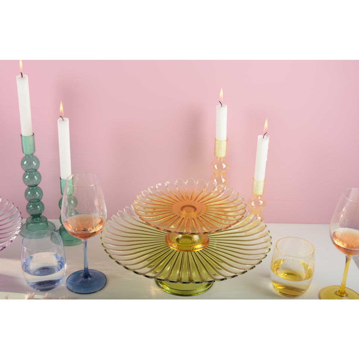 Yellow footing dish 21cm - Spring