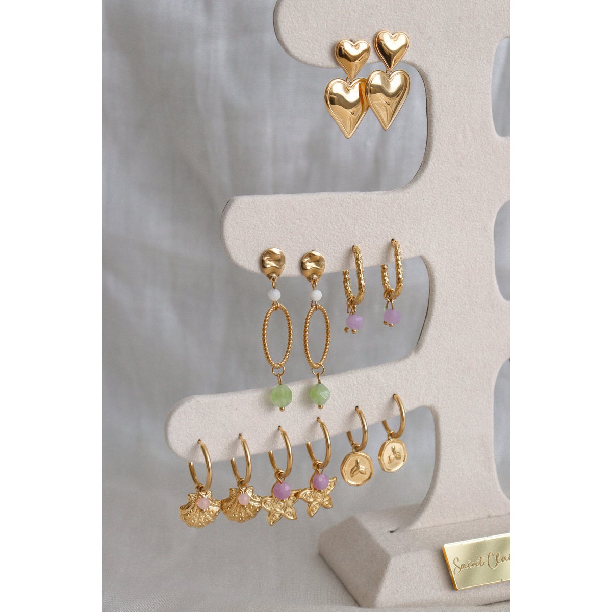 Starfish & Chalcedony Earrings - Gold