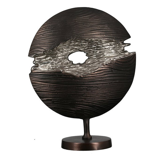 Aluminum sculpture "Slice" wenge colored H.40.5cm