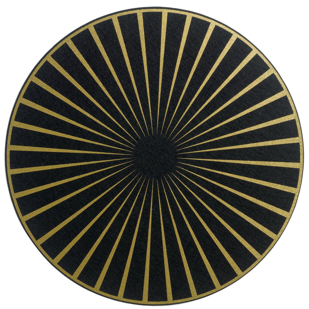 Felt placemat Raini Black/gold diameter 40 cm