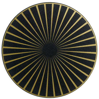 Felt placemat Raini Black/gold diameter 40 cm
