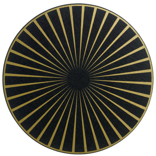 Felt placemat Raini Black/gold diameter 40 cm