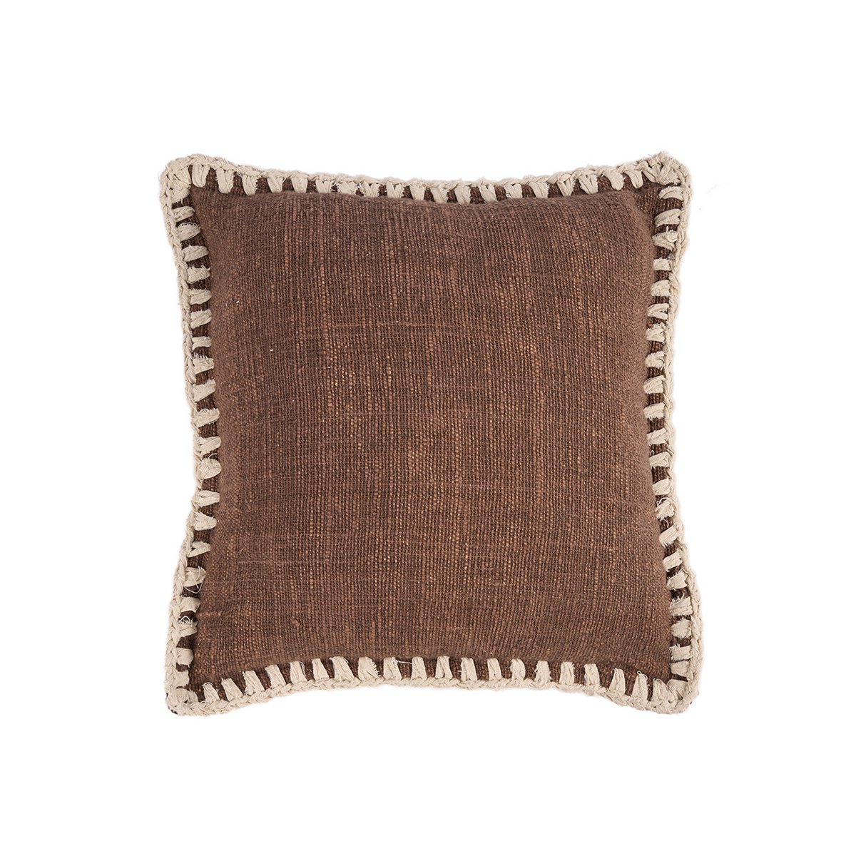 The Espresso Edge Cushion Cover - Brown White