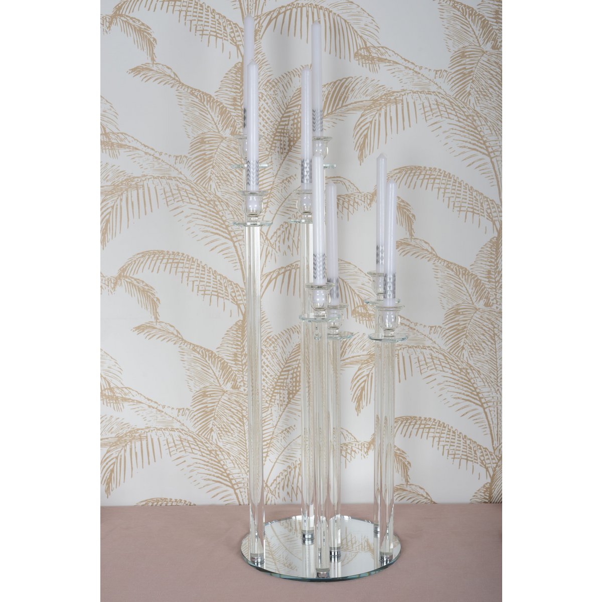 CRYSTAL CENTER CANDLE HOLDER 8 LIGHTS H77CM