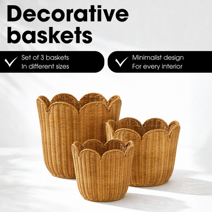 Storage basket set Eleta Light brown