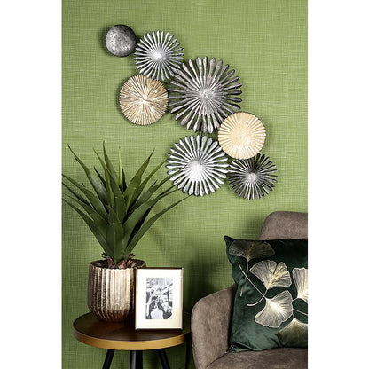 Metal wall relief "Rustic" with round objects