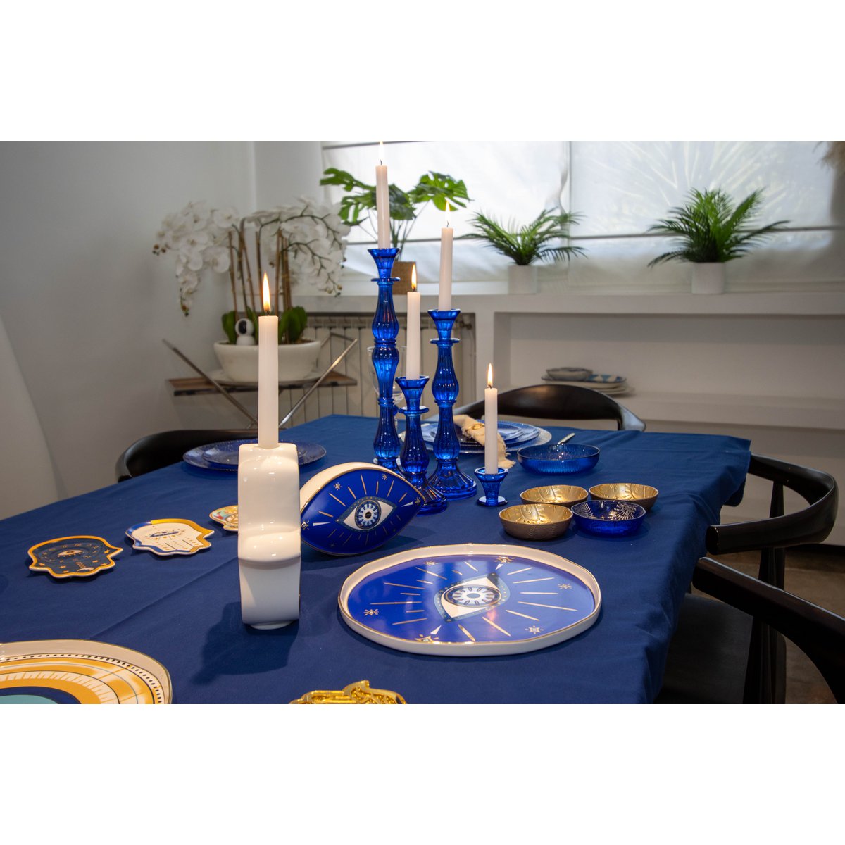 Blue candlestick Small model H21CM