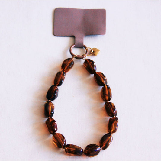 Phone cord nugget beads - brown