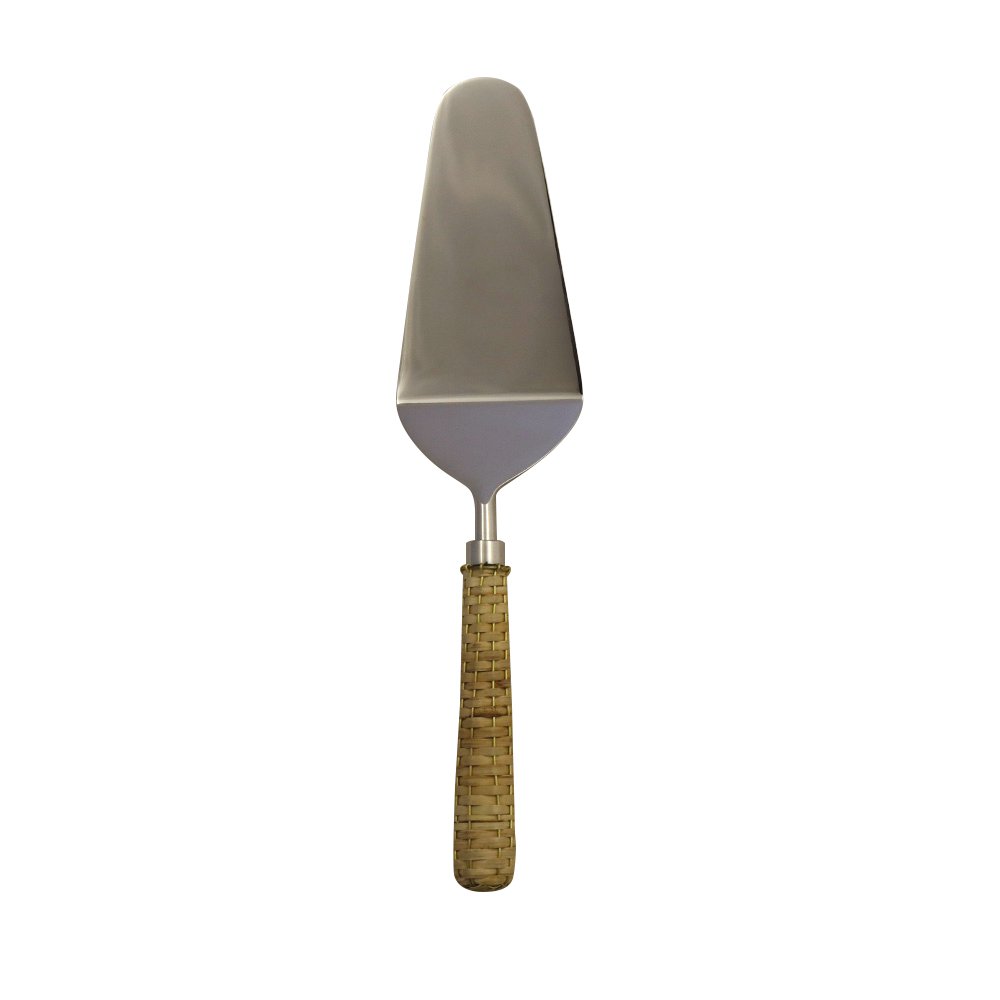 Beige pie shovel with wicker handle
