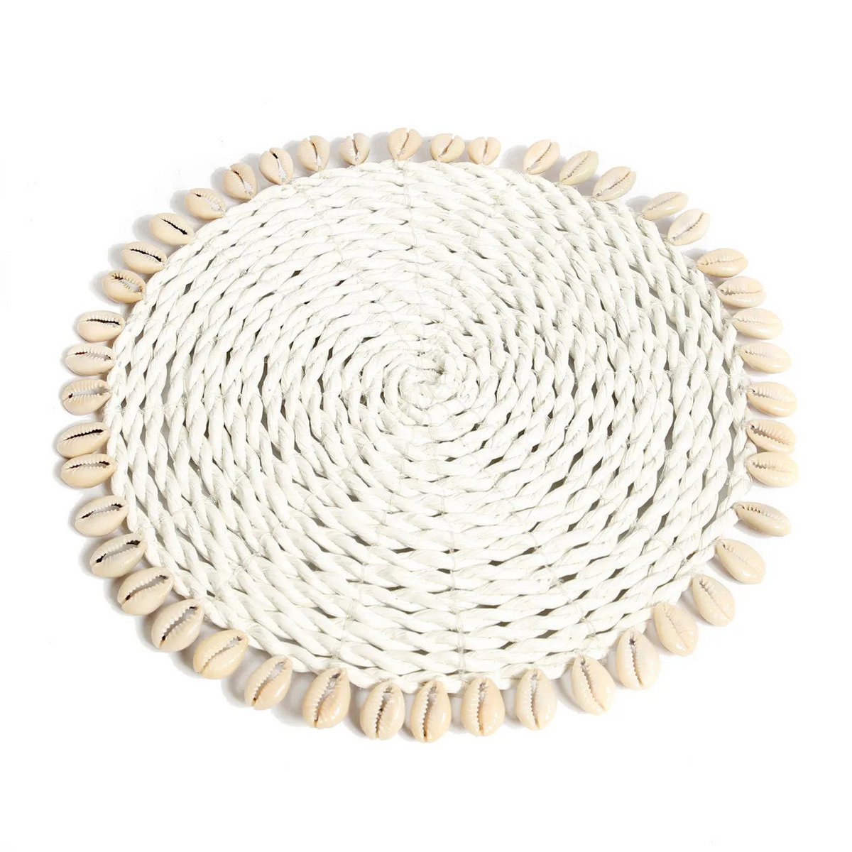 The Seagrass Shell Pan Coaster - White