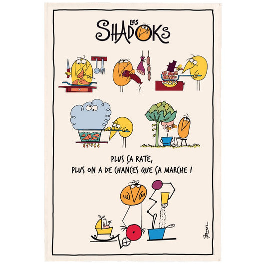 Shadoks kitchen towel Ecru 48 x 72