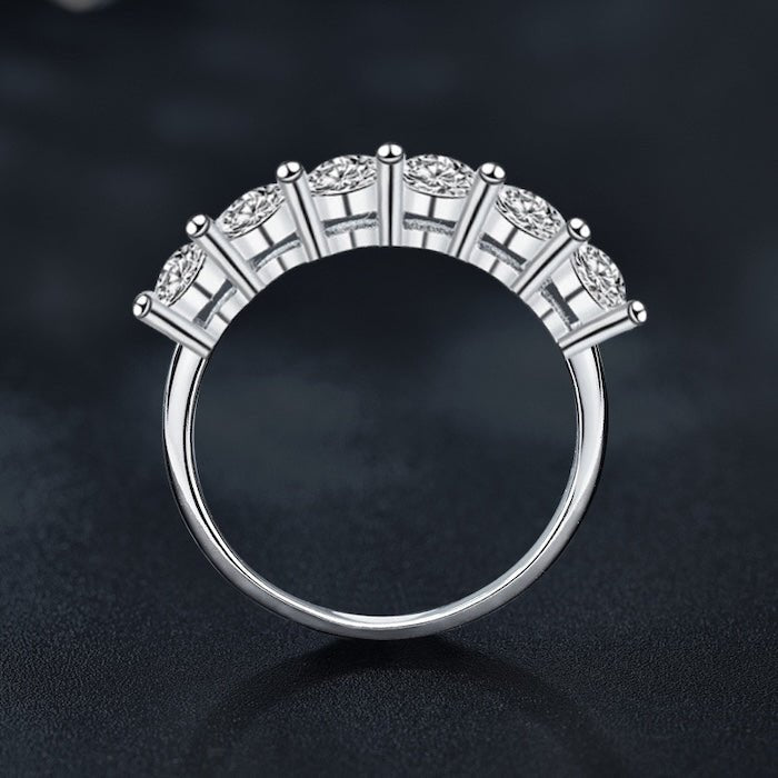 Sparkling Half Eternity Moissanite Rings