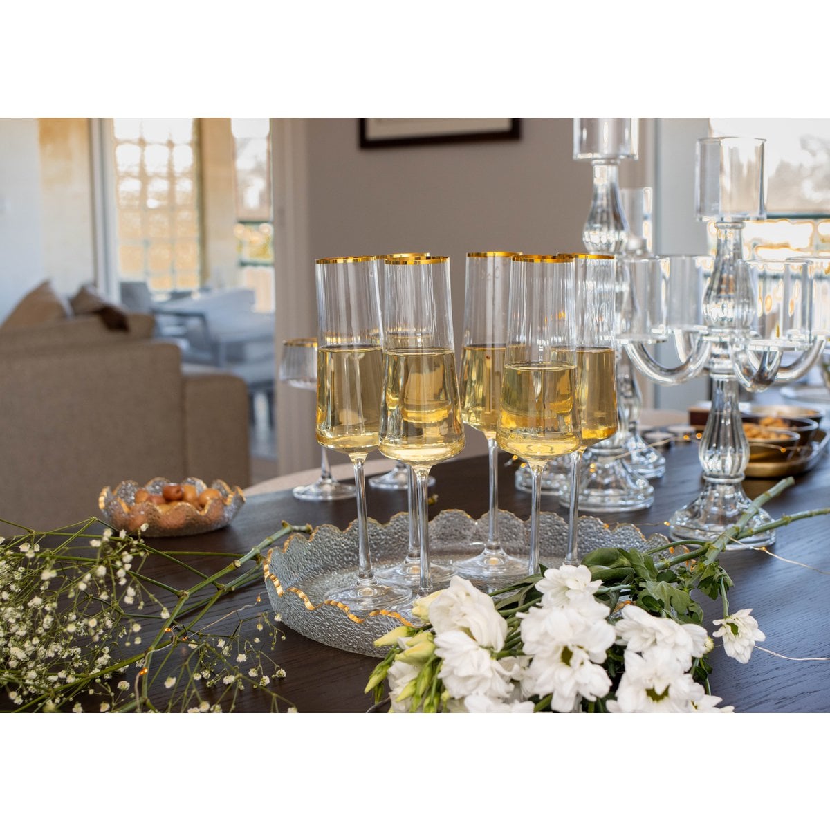 Champagne flutes gilded edge 210ml - Lot of 6