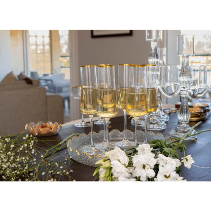 Champagne flutes gilded edge 210ml - Lot of 6