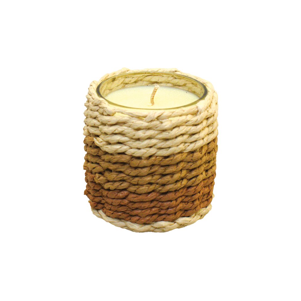 Brown braid glass candle and yellow musk perfume small model