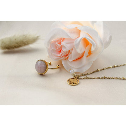 Necklace Four-Leaf Clover & Moonstone - Gold