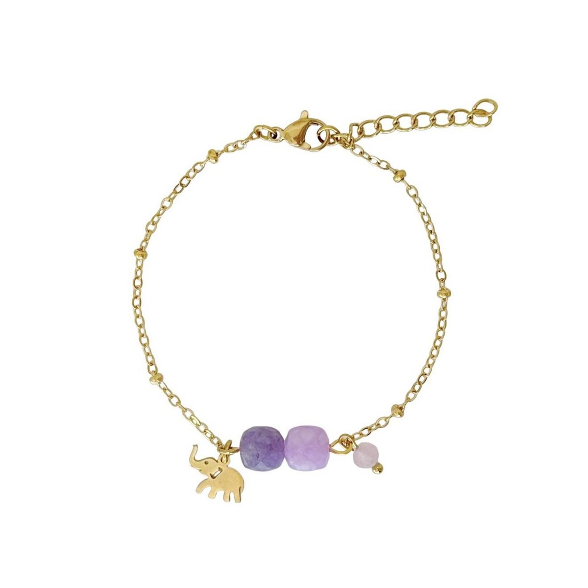 Lucky bracelet Elephant & Gemstones - Gold