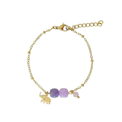Lucky bracelet Elephant & Gemstones - Gold