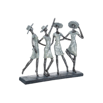 Poly sculpture "4 Ladies" antique silver