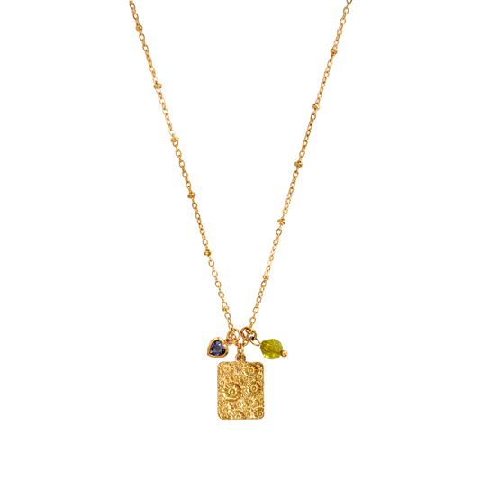 Chain Flowers & Peridot - Gold