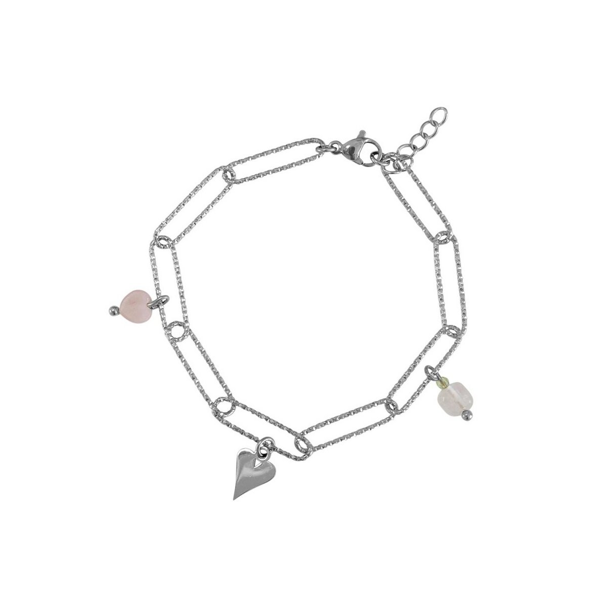 Heart Link Bracelet - Silver