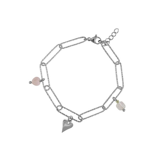 Heart Link Bracelet - Silver