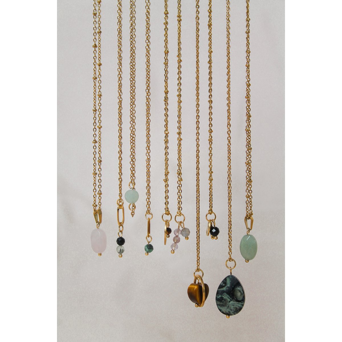 Necklace Aventurine Faceted - Gold