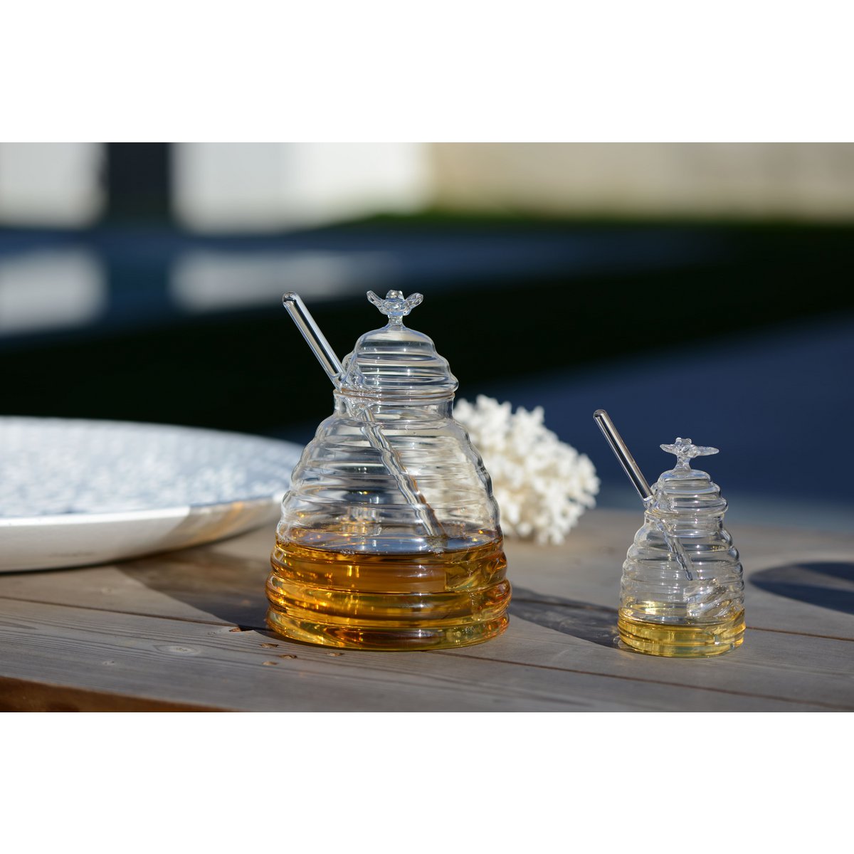 HONEY JAR 490 ML BOROSILICATE WITH SPOON