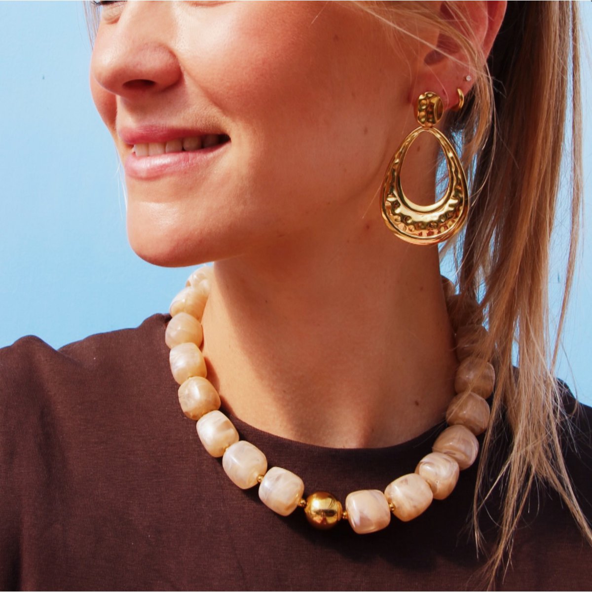 Statement earring crafted drop