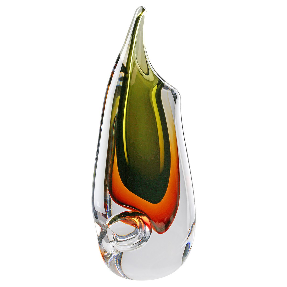 Vase "Finesse" brown, green, clear H.30 cm