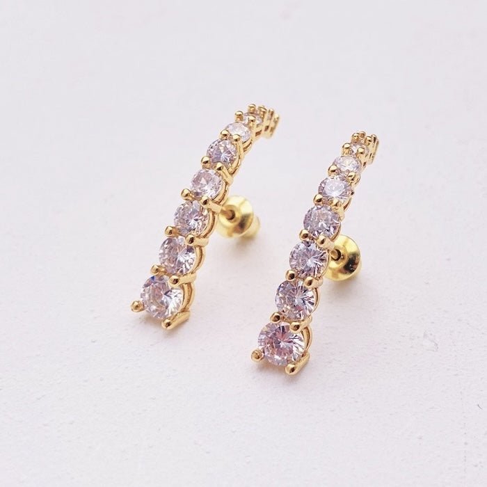 Elegant Sparkling Line Earrings