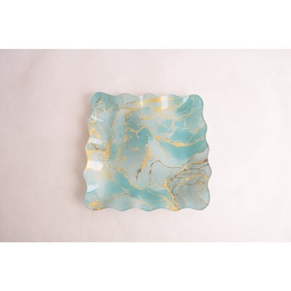 FLAT SQUARE CUPS OCEAN GOLD 20CM - SET OF 6