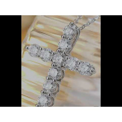 Moissanite Cross Pendant Necklace