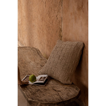 The Linen Damier Cushion Cover - Natural