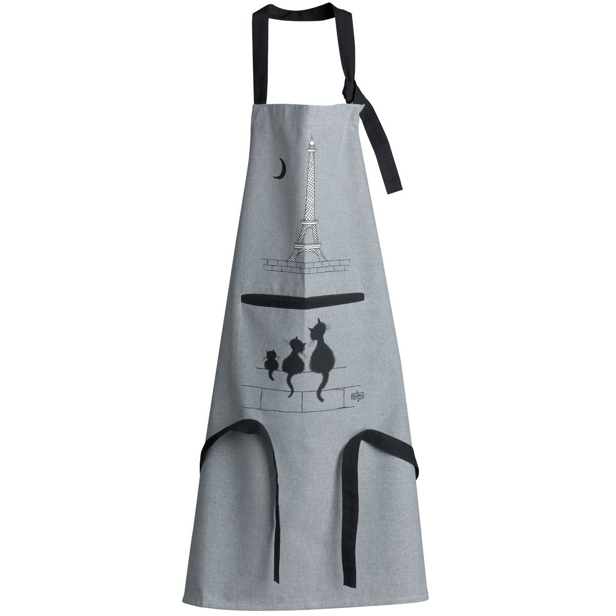 Dubout Eiffel Cats Kitchen Apron Gray 72 x 85