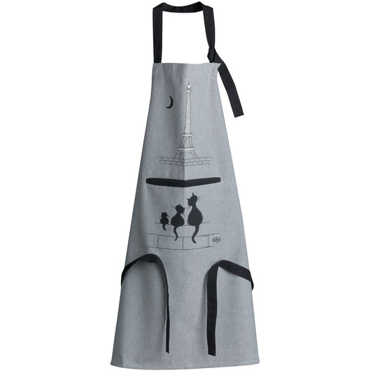 Dubout Eiffel Cats Kitchen Apron Gray 72 x 85