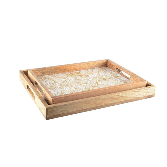 PM-GM RECTANGULAR ABSTRACT TRAYS - SET OF 2