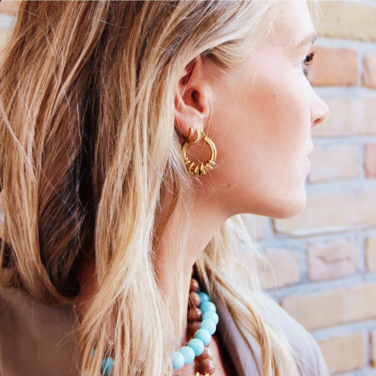 Stainless steel 'bold' earrings