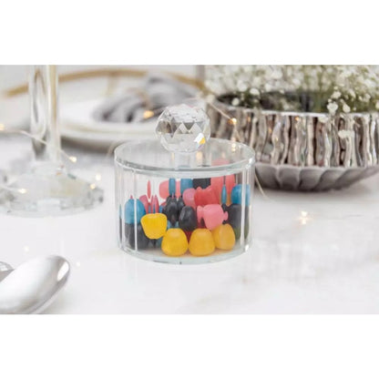 Crystal glass box with 10x10x10cm diamond lid