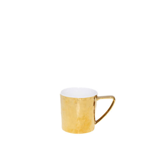 White and gilded mug in porcelain 340ml