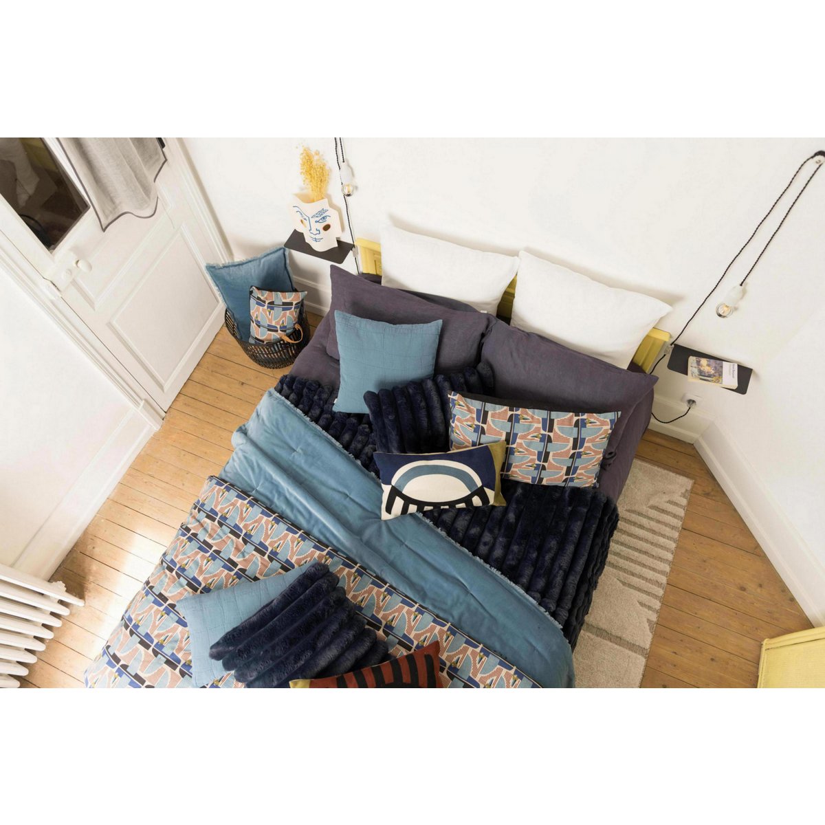 Plain cushion Fara Steel 40 x 65