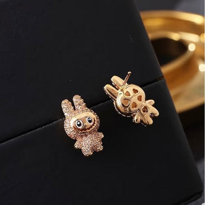 Sparkling Labubu Character Stud Earrings