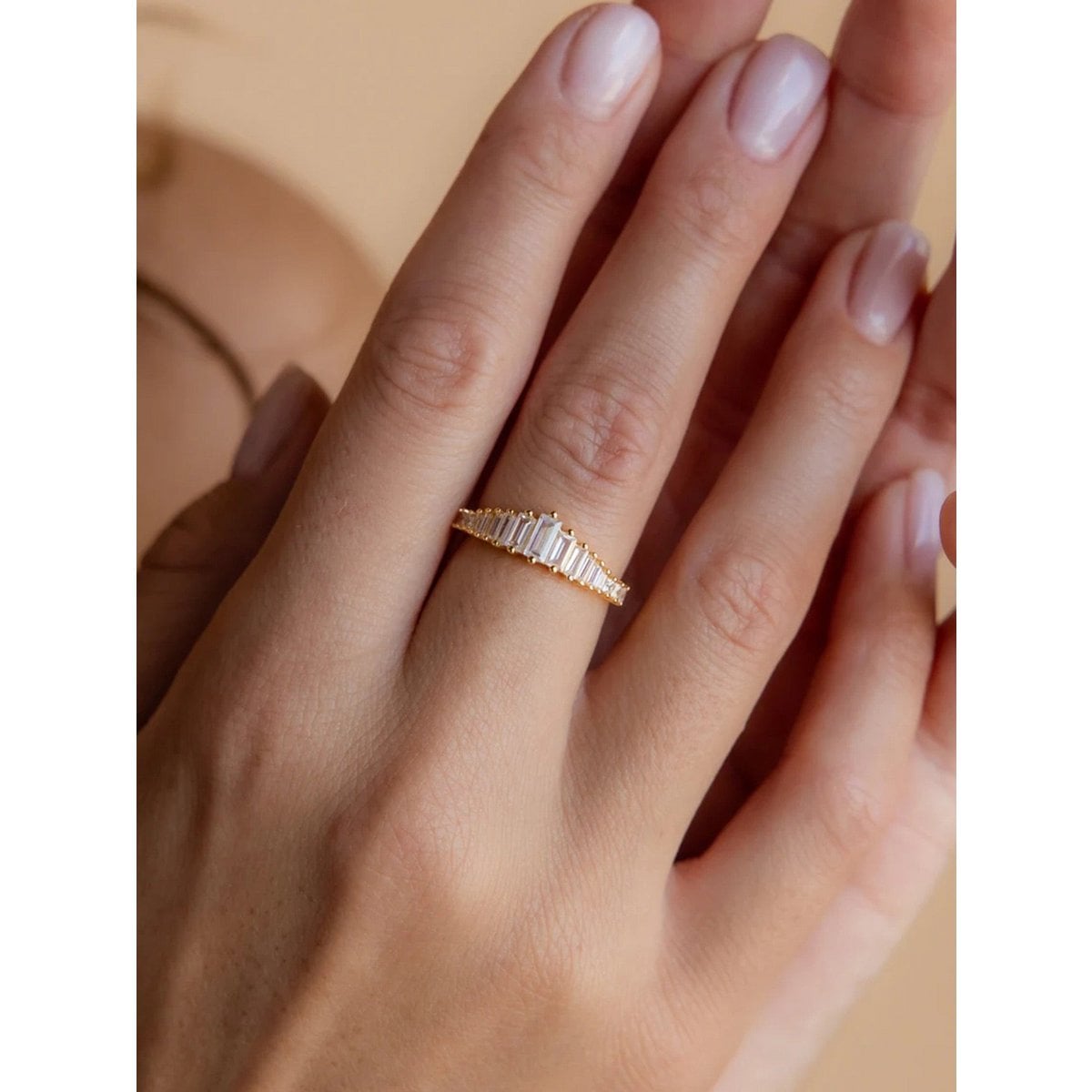 Transition Eternity Rings with Emerald-cut Stones
