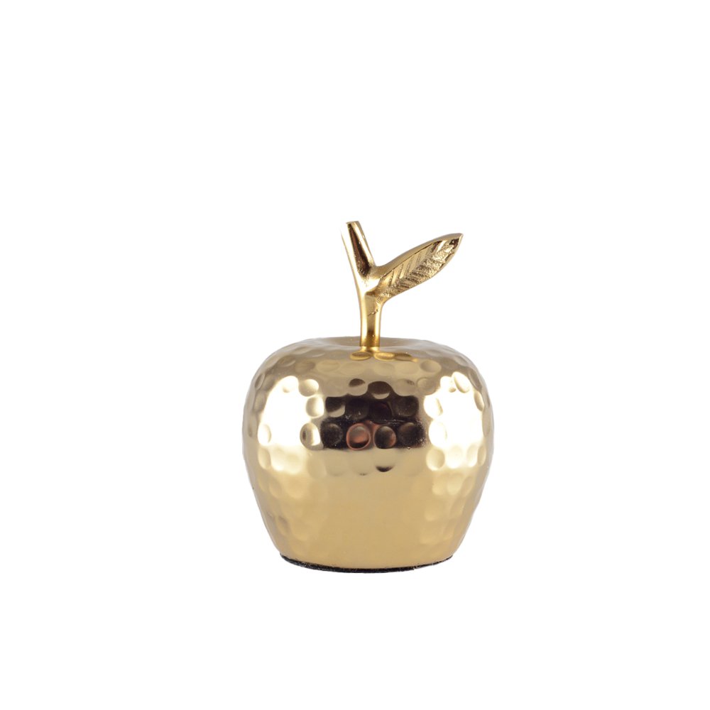 POMME DECORATIVE DOREE 9X9X12CM