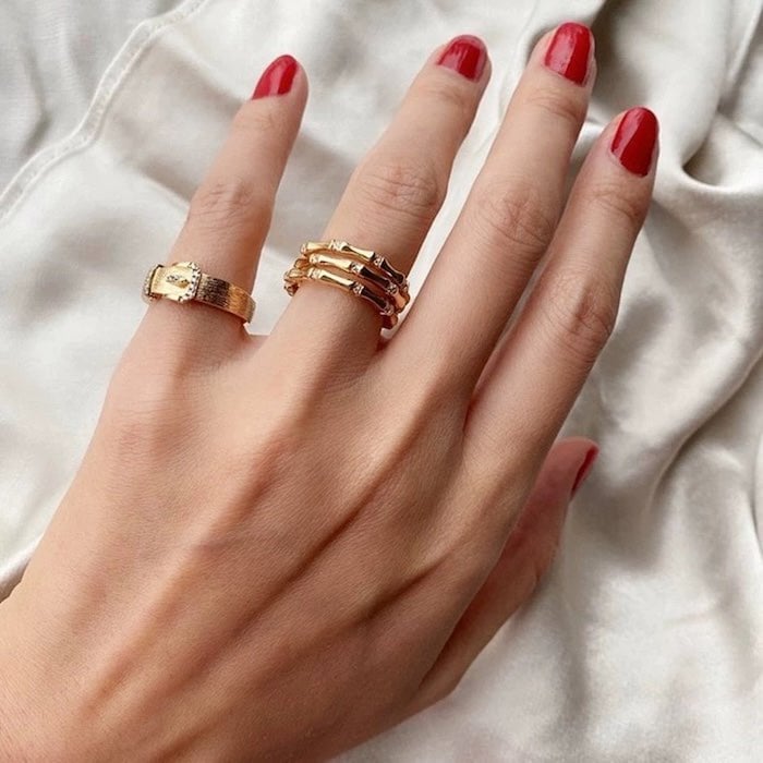 Layered Bamboo Adjustable Ring