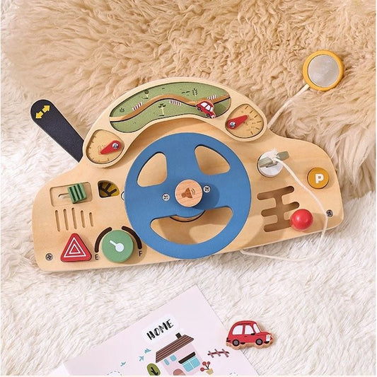 Wooden Steering Wheel Montessori Activity Toy