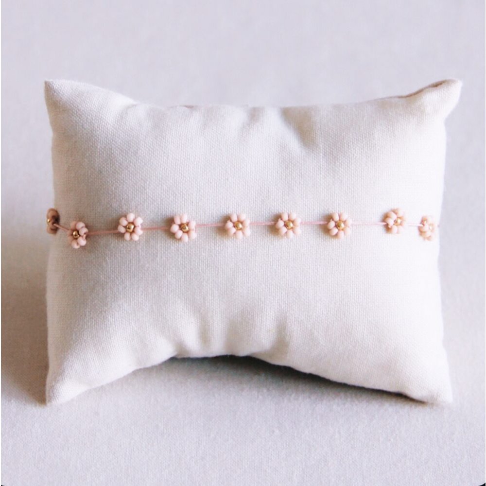 Daisy flower anklet - nude
