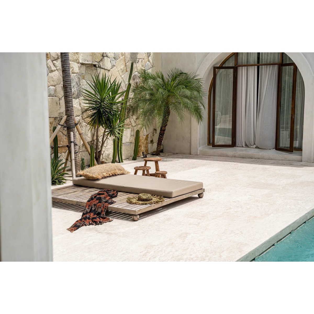 The Raffia Cushion Cover Rectangular - Natural - 35x100