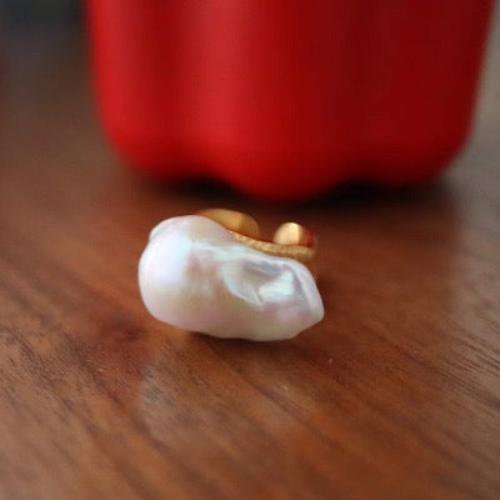 Chunky Large Baroque Pearl Rings-Adjustable