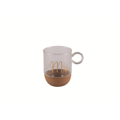 Glass mug Liege background Doree "Mrs" inscription